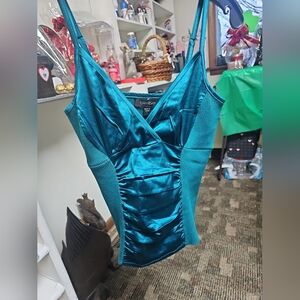 VTG Bebe Y2K Women’s 2000s Blue Size Large Babydoll Halter Top